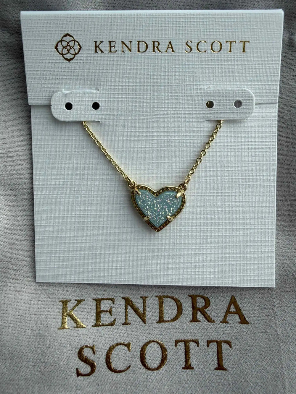 Kendra Scott Green Heart Pendant Necklace